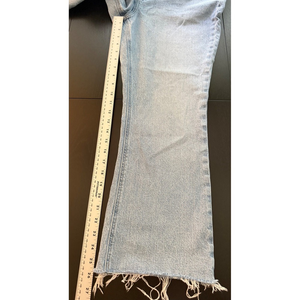 J. Crew Demi-Boot Crop Jeans Womens 32 Blue Light Wash Raw Hem Stretch Denim - Picture 10 of 12